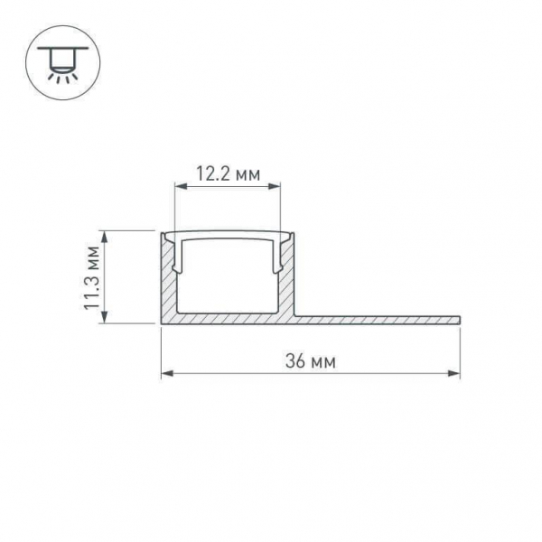 Профиль Arlight ARH-DECORE-S12-LINE-EDGE-2000 ANOD 023894