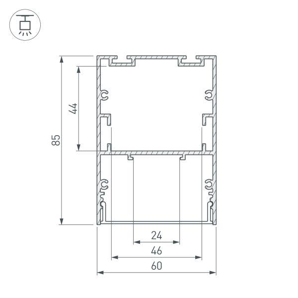 Профиль Arlight ARH-Line-6085-3000 Anod 033818