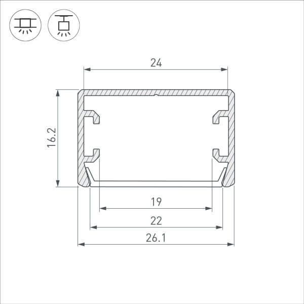 Профиль Arlight PLS-LOCK-H16-SMT-2000 ANOD BLACK (Arlight, Алюминий) 033295