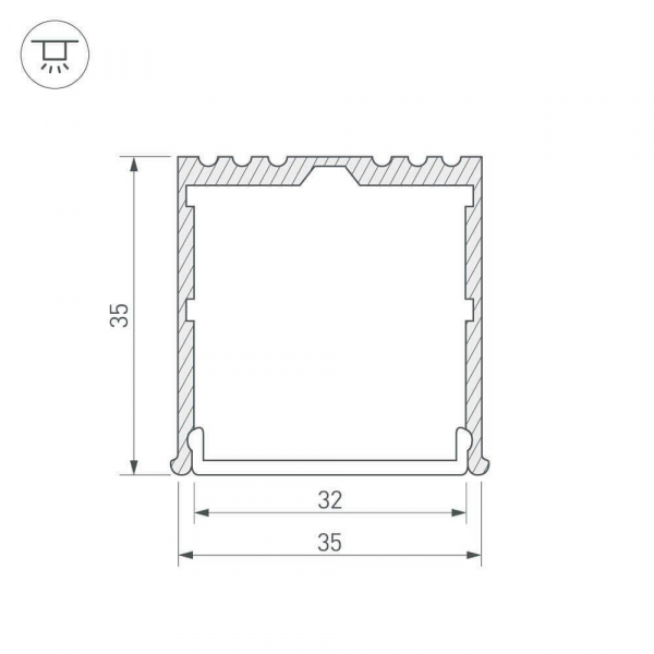 Профиль Arlight ARH-POWER-W35-2000 ANOD 016138