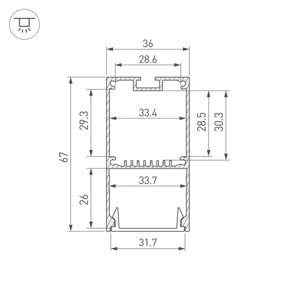 Профиль Arlight Line-S-3667-3000 Anod 042902