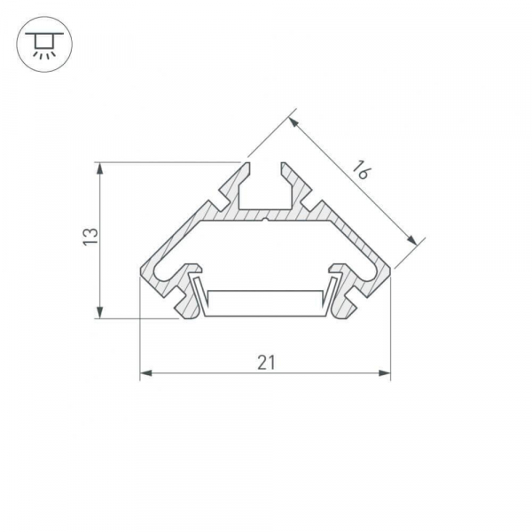 Профиль Arlight PDS45-LITE-2000 ANOD 023862