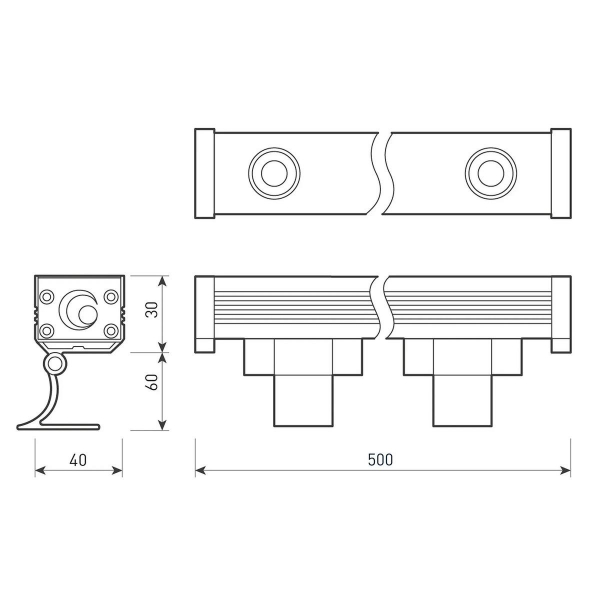 Линейный светодиодный прожектор Arlight AR-LINE-500-12W Day4000 (GR, 15 deg, 230V) 042175