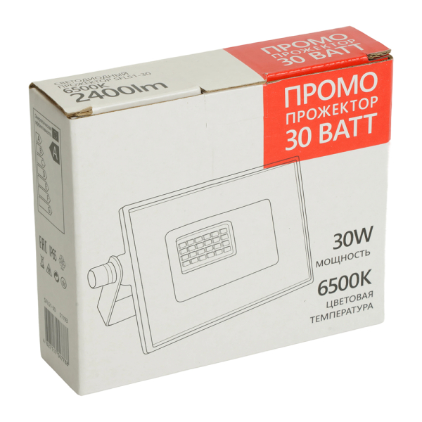 Светодиодный прожектор SAFFIT SFL51-30 IP65 30W 6500K черный 51193 Светодиодный прожектор SAFFIT SFL51-30 IP65 30W 6500K черный 51193