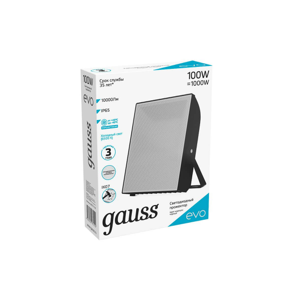 Прожектор светодиодный Gauss Evo 100W 6500К 687511100