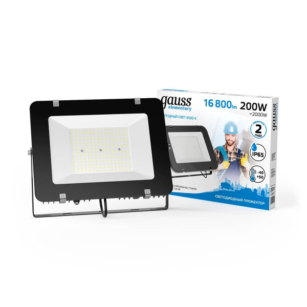 Прожектор светодиодный Gauss Elementary 200W 6500К 691511200 Прожектор светодиодный Gauss Elementary 200W 6500К 691511200