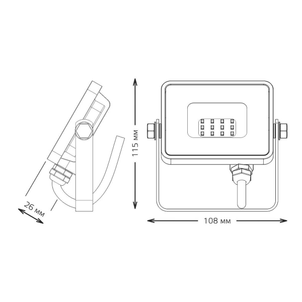 Прожектор светодиодный Gauss Qplus 10W 6500К 690511310