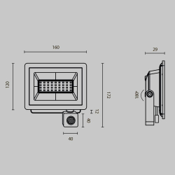 Прожектор светодиодный Maytoni Flood 30W 6500K FL001-L30B6KSR