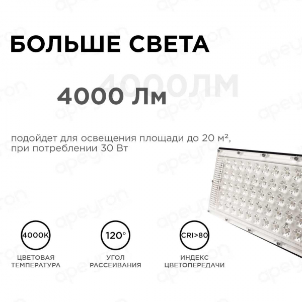 Прожектор светодиодный Apeyron 30W 4000K 05-42