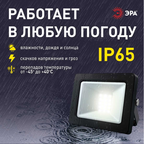 Прожектор светодиодный уличный ЭРА LPR-042-3-65K-020 Б0064457