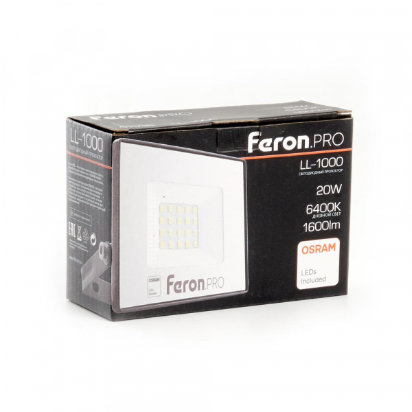 Светодиодный прожектор Feron LL-1000 20W 6400K 41538