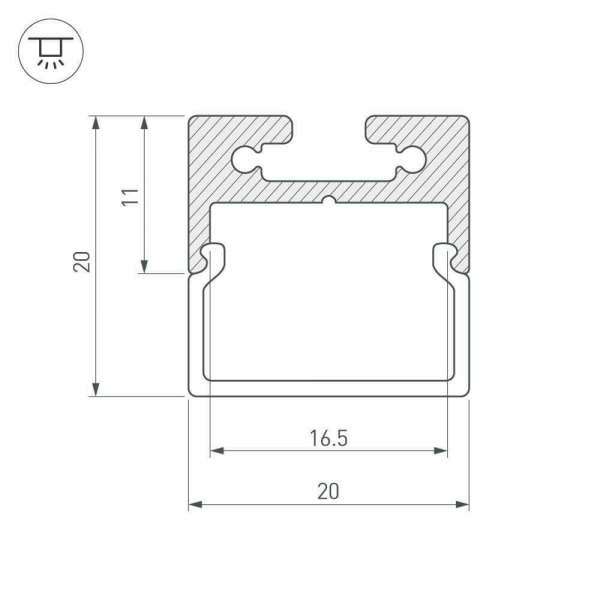 Рассеиватель Arlight SL-LINE-2011-2000 Square OPAL 019258