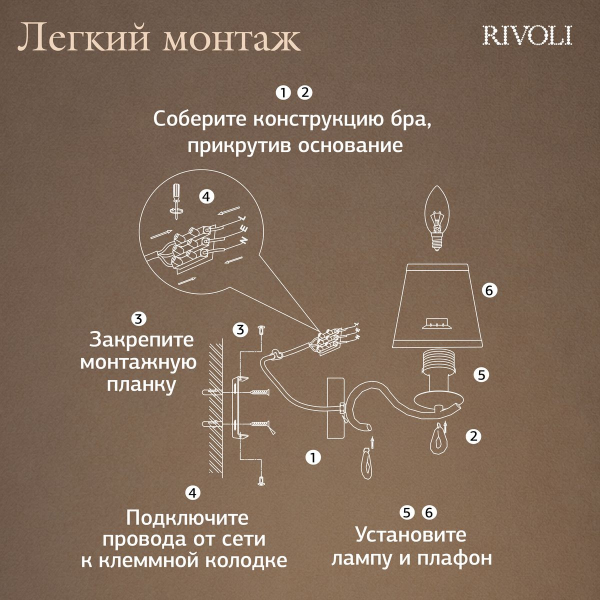 Бра Rivoli Klavdia 2098-401 Б0071280