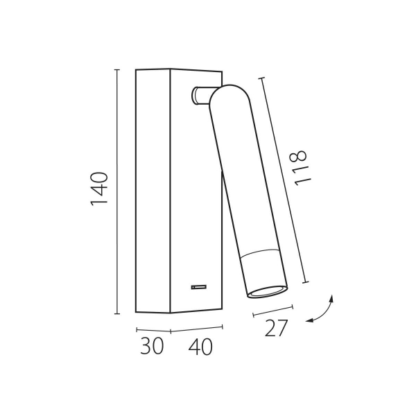 Бра 3W 180LM 3000K, белый Omega Lightstar 200736 Бра 3W 180LM 3000K, белый Omega Lightstar 200736