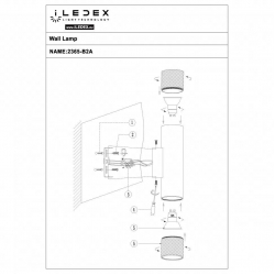 Бра iLedex Delta 2365-2 BK+GRP