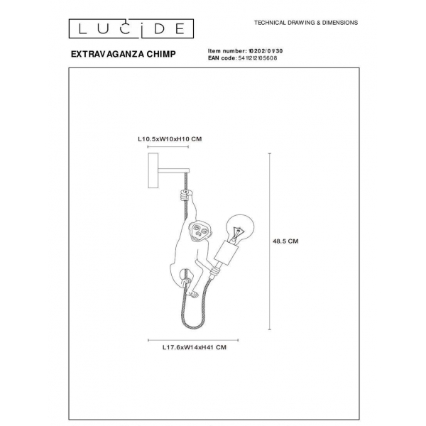 Бра Lucide Extravaganza Chimp 10202/01/30