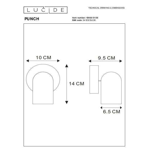 Спот Lucide Punch 13958/01/30