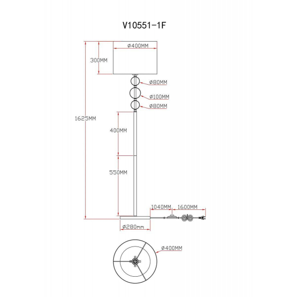 Торшер Moderli Brulee V10551-1F