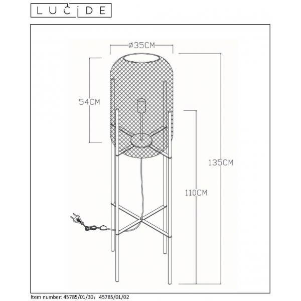 Торшер Lucide Mesh 45785/01/02