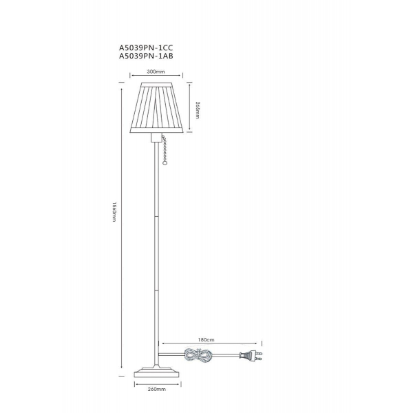 Торшер Arte Lamp Marriot A5039PN-1CC