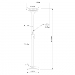 Торшер Arte Lamp Duetto A4329PN-2PB