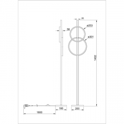 Торшер Arte Lamp Fluido A3913PN-24BK