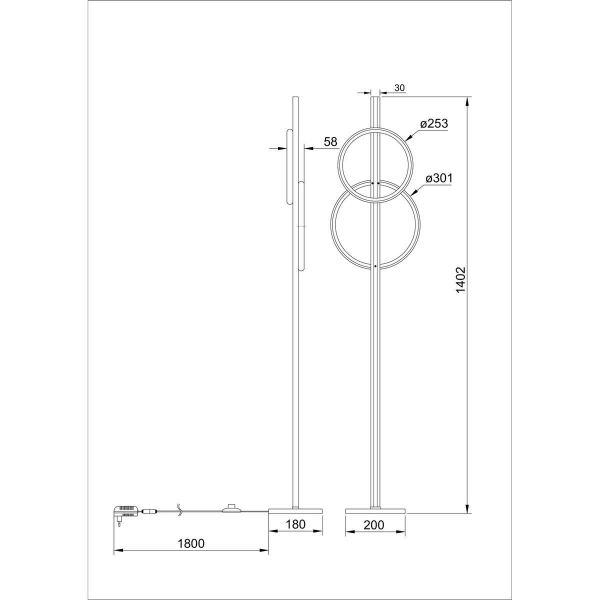 Торшер Arte Lamp Fluido A3913PN-24BK