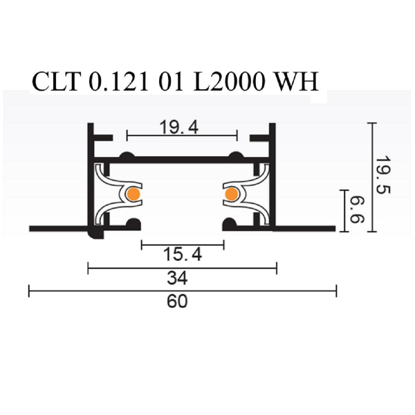 Шинопровод встраиваемый однофазный Crystal Lux CLT 0.121 01 L2000 WH