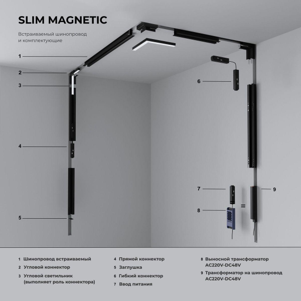 Встраиваемый шинопровод Elektrostandard Slim Magnetic 85207/00 a067496