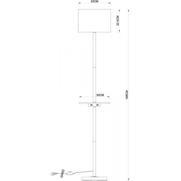 Торшер Arte Lamp Combo A4056PN-1WH