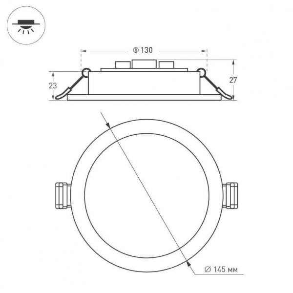 Встраиваемый светодиодный светильник Arlight DL-BL145-12W Day White 021437