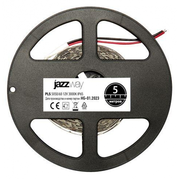 Светодиодная влагозащищенная лента Jazzway 14,4W/m 60Led/m 5050SMD теплый белый 5M 1000965