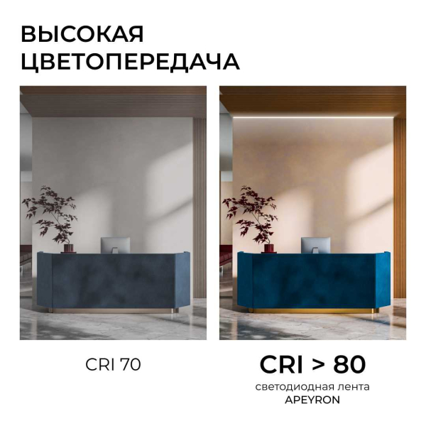 Светодиодная лента Apeyron 14,4W/m 240LED/m 2835SMD дневной белый 5M 00-504