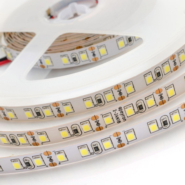 Светодиодная лента Apeyron 9,6W/m 120LED/m 3528SMD холодный белый 3M 214BL