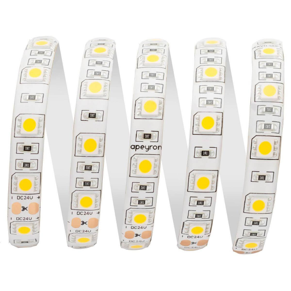 Светодиодная влагозащищенная лента Apeyron 14,4W/m 60Led/m 5050SMD дневной белый 5M 00-319