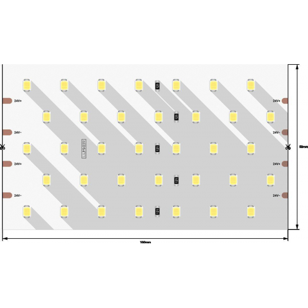 Светодиодная влагозащищенная лента DesignLed 31W/m 350LED/m 2835SMD теплый белый 2,5M 000534