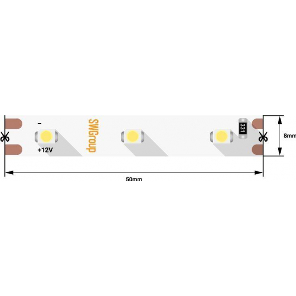 Светодиодная лента SWG 4,8W/m 60LED/m 3528SMD нейтральный белый 5M 001623