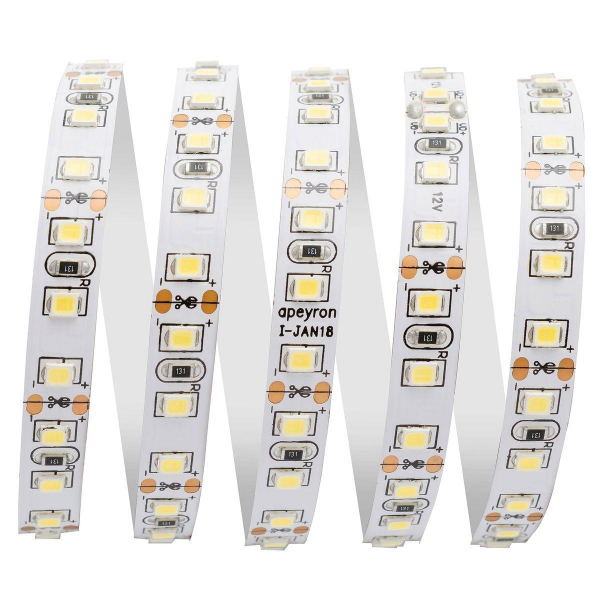 Светодиодная лента Apeyron 9,6W/m 120LED/m 3528SMD теплый белый 3M 213BL