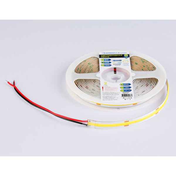 Светодиодная лента Ambrella Light GS4753 COB 528Led/14W m/ 24V IP20 6500K/ 5m*10mm*2mm (2 конт.) GS4753 Светодиодная лента Ambrella Light GS4753 COB 528Led/14W m/ 24V IP20 6500K/ 5m*10mm*2mm (2 конт.) GS4753