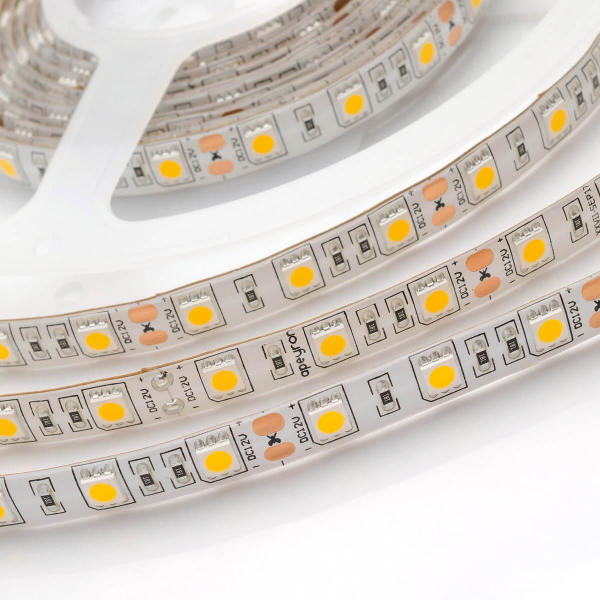 Светодиодная влагозащищенная лента Apeyron 14,4W/m 60Led/m 5050SMD теплый белый 1M 258BL