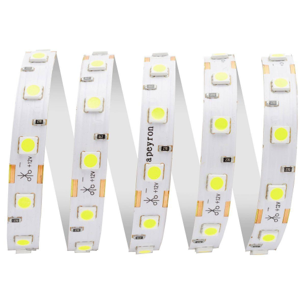 Светодиодная влагозащищенная лента Apeyron 14,4W/m 60LED/m 5050SMD холодный белый 5M 00-73