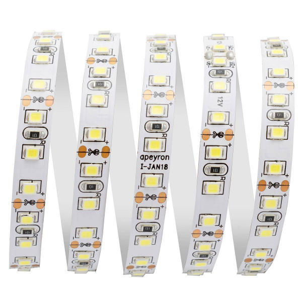 Светодиодная лента Apeyron 9,6W/m 120LED/m 3528SMD холодный белый 3M 214BL