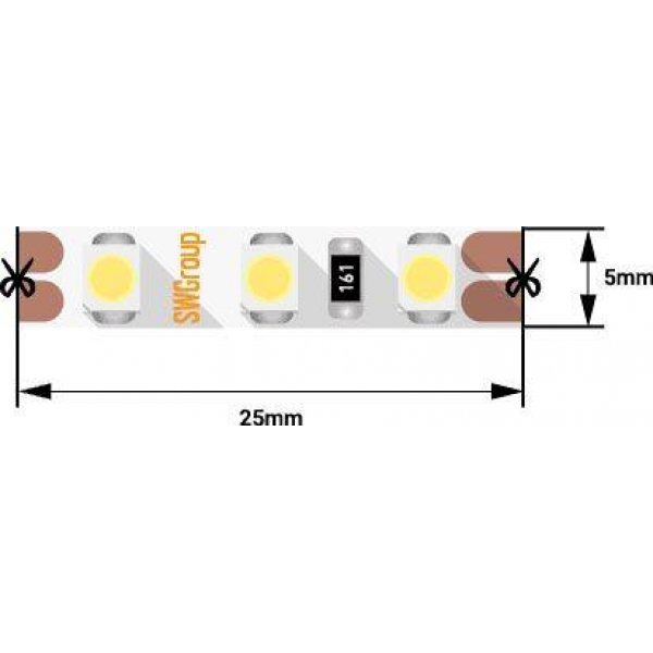 Светодиодная лента SWG 9,6W/m 120LED/m 3528SMD холодный белый 5M 003263