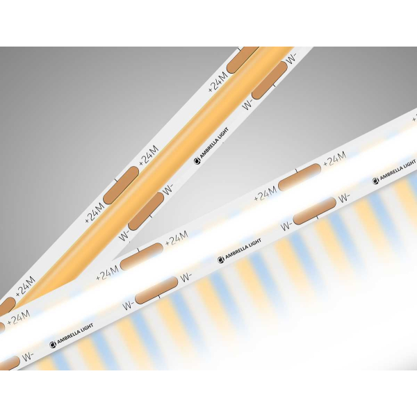Светодиодная лента Ambrella Light GS4901 COB 608Led/ 12W m/ 24V IP20 CCT 3000-6500K/ 5m*8mm*2.2mm (3 конт.) GS4901 Светодиодная лента Ambrella Light GS4901 COB 608Led/ 12W m/ 24V IP20 CCT 3000-6500K/ 5m*8mm*2.2mm (3 конт.) GS4901