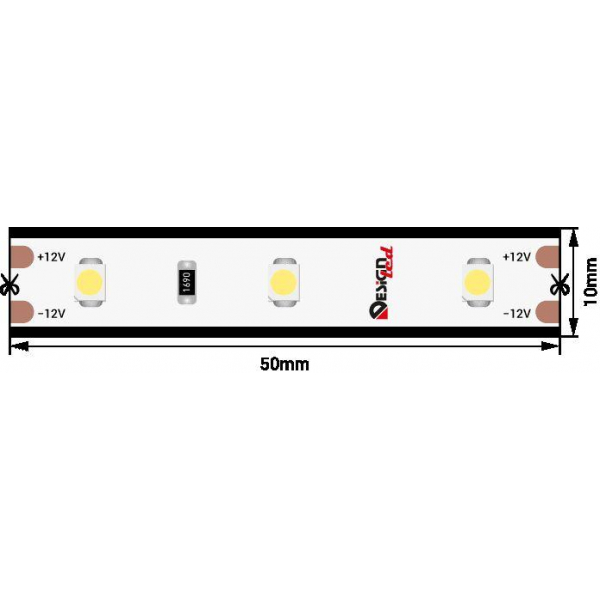 Светодиодная влагозащищенная лента DesignLed 4,8W/m 60LED/m 3528SMD холодный белый 5M 000262