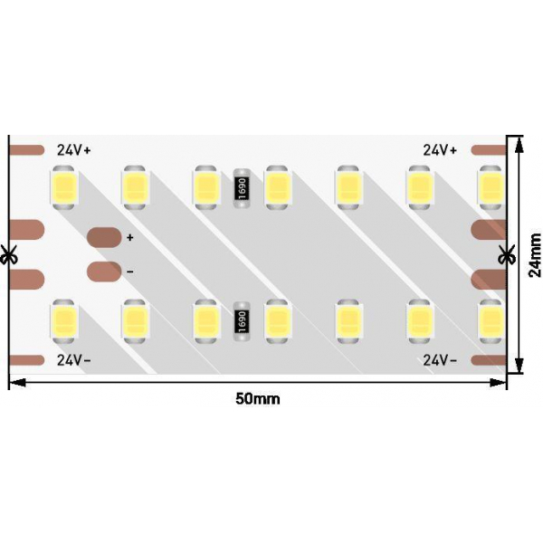 Светодиодная влагозащищенная лента DesignLed 25W/m 280LED/m 2835SMD нейтральный белый 2,5M 003246