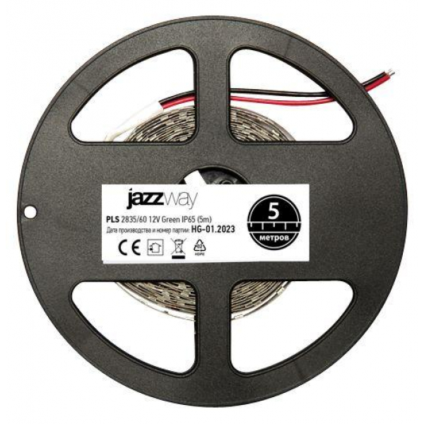 Светодиодная влагозащищенная лента Jazzway 6W/m 60Led/m 2835SMD зеленый 5M 2858993