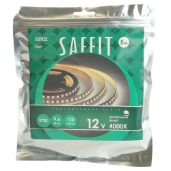 Светодиодная лента Saffit 9,6W/m 120LED/m 2835SMD дневной белый 5М SST02 55241