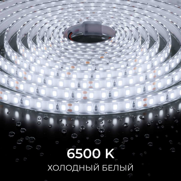 Светодиодная лента Apeyron 9,6W/m 120LED/m 2835SMD холодный белый 5M 00-443