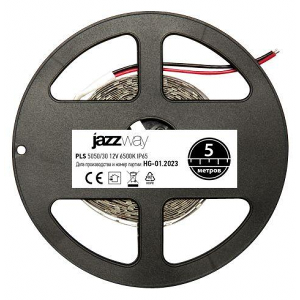 Светодиодная влагозащищенная лента Jazzway 7,2W/m 30Led/m 5050SMD холодный белый 5M 327552